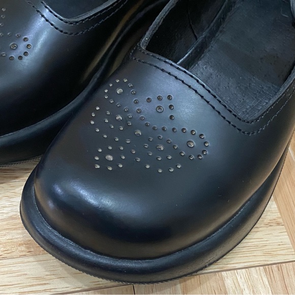 COPY - DANSKO Mary Janes Perforated Butterfly Black Clogs Size 37 US6.5-7 - Picture 3 of 12
